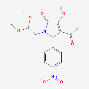 molecular formula C16H18N2O7 B14919486 4-acetyl-1-(2,2-dimethoxyethyl)-3-hydroxy-5-(4-nitrophenyl)-1,5-dihydro-2H-pyrrol-2-one 