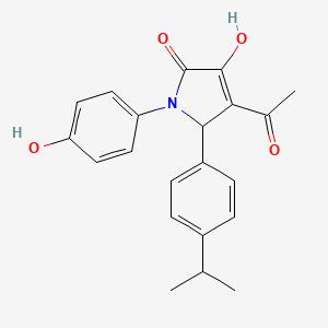 molecular formula C21H21NO4 B14919489 4-acetyl-3-hydroxy-1-(4-hydroxyphenyl)-5-(4-isopropylphenyl)-1,5-dihydro-2H-pyrrol-2-one 