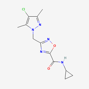 3-[(4-chloro-3,5-dimethyl-1H-pyrazol-1-yl)methyl]-N-cyclopropyl-1,2,4-oxadiazole-5-carboxamide