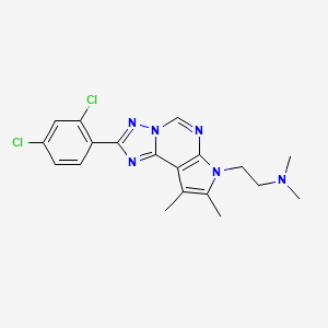 2-[2-(2,4-dichlorophenyl)-8,9-dimethyl-7H-pyrrolo[3,2-e][1,2,4]triazolo[1,5-c]pyrimidin-7-yl]-N,N-dimethylethanamine