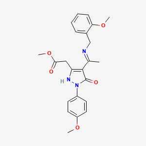 methyl [(4Z)-4-{1-[(2-methoxybenzyl)amino]ethylidene}-1-(4-methoxyphenyl)-5-oxo-4,5-dihydro-1H-pyrazol-3-yl]acetate