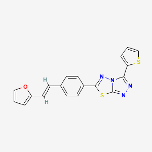 6-{4-[(E)-2-(furan-2-yl)ethenyl]phenyl}-3-(thiophen-2-yl)[1,2,4]triazolo[3,4-b][1,3,4]thiadiazole