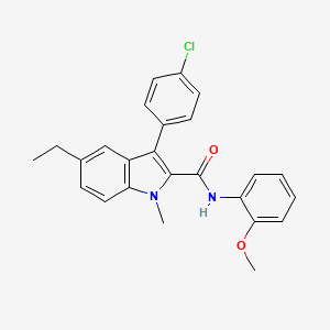 3-(4-chlorophenyl)-5-ethyl-N-(2-methoxyphenyl)-1-methyl-1H-indole-2-carboxamide