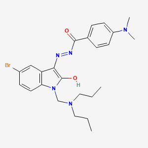 N'-{(3Z)-5-bromo-1-[(dipropylamino)methyl]-2-oxo-1,2-dihydro-3H-indol-3-ylidene}-4-(dimethylamino)benzohydrazide