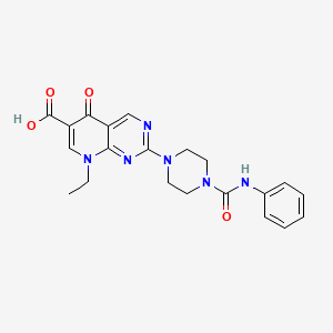 molecular formula C21H22N6O4 B14919606 8-Ethyl-5-oxo-2-[4-(phenylcarbamoyl)piperazin-1-yl]-5,8-dihydropyrido[2,3-d]pyrimidine-6-carboxylic acid 