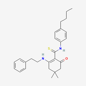 N-(4-butylphenyl)-4,4-dimethyl-6-oxo-2-[(2-phenylethyl)amino]cyclohex-1-ene-1-carbothioamide