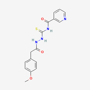 N-[[[2-(4-methoxyphenyl)acetyl]amino]carbamothioyl]pyridine-3-carboxamide