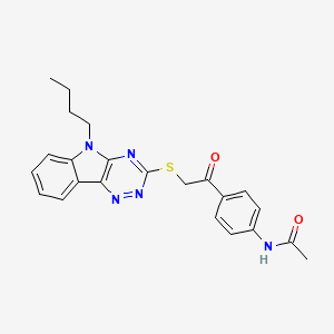 N-(4-{[(5-butyl-5H-[1,2,4]triazino[5,6-b]indol-3-yl)sulfanyl]acetyl}phenyl)acetamide