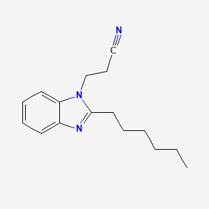 molecular formula C16H21N3 B14919655 3-(2-hexyl-1H-benzimidazol-1-yl)propanenitrile 