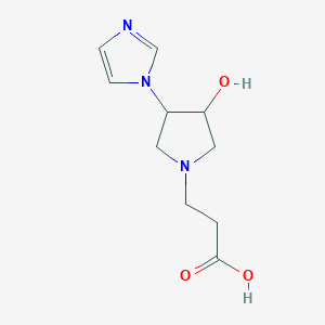 molecular formula C10H15N3O3 B1491966 3-(3-hydroxy-4-(1H-imidazol-1-yl)pyrrolidin-1-yl)propanoic acid CAS No. 2098077-61-1
