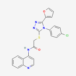 2-{[4-(4-chlorophenyl)-5-(furan-2-yl)-4H-1,2,4-triazol-3-yl]sulfanyl}-N-(quinolin-4-yl)acetamide