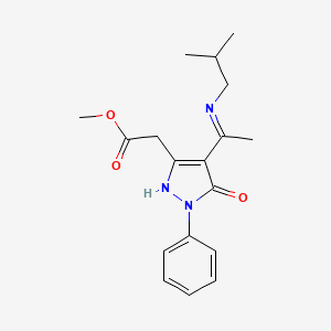 methyl [(4Z)-4-{1-[(2-methylpropyl)amino]ethylidene}-5-oxo-1-phenyl-4,5-dihydro-1H-pyrazol-3-yl]acetate