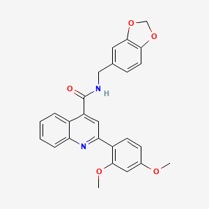 N-(1,3-benzodioxol-5-ylmethyl)-2-(2,4-dimethoxyphenyl)quinoline-4-carboxamide