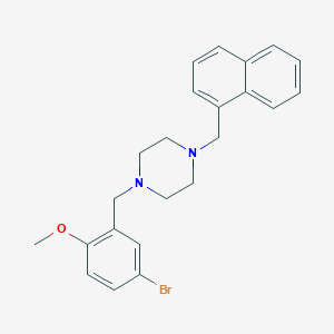 molecular formula C23H25BrN2O B14919732 1-[(5-Bromo-2-methoxyphenyl)methyl]-4-(naphthalen-1-ylmethyl)piperazine 