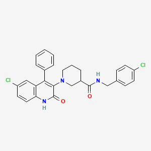 N-(4-chlorobenzyl)-1-(6-chloro-2-oxo-4-phenyl-1,2-dihydroquinolin-3-yl)piperidine-3-carboxamide