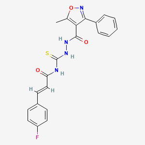 (2E)-3-(4-fluorophenyl)-N-({2-[(5-methyl-3-phenyl-1,2-oxazol-4-yl)carbonyl]hydrazinyl}carbonothioyl)prop-2-enamide