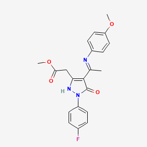 methyl [(4Z)-1-(4-fluorophenyl)-4-{1-[(4-methoxyphenyl)amino]ethylidene}-5-oxo-4,5-dihydro-1H-pyrazol-3-yl]acetate