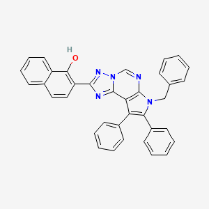 2-(7-Benzyl-8,9-diphenyl-7H-pyrrolo[3,2-E][1,2,4]triazolo[1,5-C]pyrimidin-2-YL)-1-naphthol