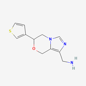 molecular formula C11H13N3OS B1491980 (6-(thiophen-3-yl)-5,6-dihydro-8H-imidazo[5,1-c][1,4]oxazin-1-yl)methanamine CAS No. 2098072-40-1