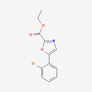 molecular formula C12H10BrNO3 B1491981 Ethyl 5-(2-bromophenyl)oxazole-2-carboxylate CAS No. 2097963-40-9