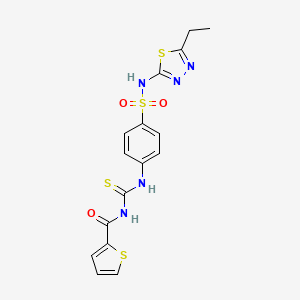 N-[[4-[(5-ethyl-1,3,4-thiadiazol-2-yl)sulfamoyl]phenyl]carbamothioyl]thiophene-2-carboxamide