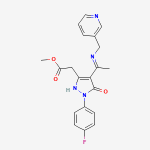 molecular formula C20H19FN4O3 B14919865 methyl [(4Z)-1-(4-fluorophenyl)-5-oxo-4-{1-[(pyridin-3-ylmethyl)amino]ethylidene}-4,5-dihydro-1H-pyrazol-3-yl]acetate 