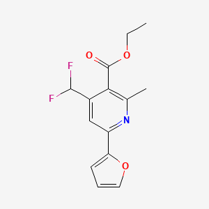 molecular formula C14H13F2NO3 B1491987 Ethyl 4-(difluoromethyl)-6-(furan-2-yl)-2-methylnicotinate CAS No. 2098136-82-2