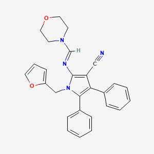 molecular formula C27H24N4O2 B14919870 1-(furan-2-ylmethyl)-2-{[(E)-morpholin-4-ylmethylidene]amino}-4,5-diphenyl-1H-pyrrole-3-carbonitrile 