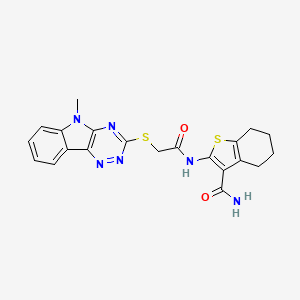 2-({[(5-methyl-5H-[1,2,4]triazino[5,6-b]indol-3-yl)sulfanyl]acetyl}amino)-4,5,6,7-tetrahydro-1-benzothiophene-3-carboxamide