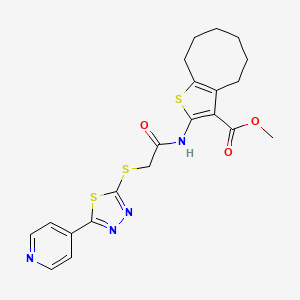 Methyl 2-[({[5-(pyridin-4-yl)-1,3,4-thiadiazol-2-yl]sulfanyl}acetyl)amino]-4,5,6,7,8,9-hexahydrocycloocta[b]thiophene-3-carboxylate