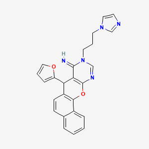 7-(2-Furyl)-9-[3-(1H-imidazol-1-YL)propyl]-7,9-dihydro-8H-benzo[7,8]chromeno[2,3-D]pyrimidin-8-imine