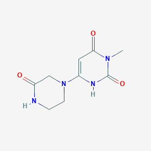 molecular formula C9H12N4O3 B1491990 3-methyl-6-(3-oxopiperazin-1-yl)pyrimidine-2,4(1H,3H)-dione CAS No. 2098044-32-5