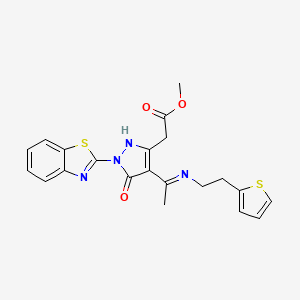 methyl [(4Z)-1-(1,3-benzothiazol-2-yl)-5-oxo-4-(1-{[2-(thiophen-2-yl)ethyl]amino}ethylidene)-4,5-dihydro-1H-pyrazol-3-yl]acetate