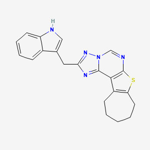 2-(1H-indol-3-ylmethyl)-9,10,11,12-tetrahydro-8H-cyclohepta[4,5]thieno[3,2-e][1,2,4]triazolo[1,5-c]pyrimidine