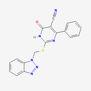 2-[(1H-benzotriazol-1-ylmethyl)sulfanyl]-6-oxo-4-phenyl-1,6-dihydropyrimidine-5-carbonitrile