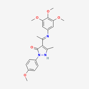 (4Z)-2-(4-methoxyphenyl)-5-methyl-4-{1-[(3,4,5-trimethoxyphenyl)amino]ethylidene}-2,4-dihydro-3H-pyrazol-3-one