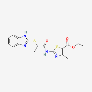 ethyl 2-{[2-(1H-benzimidazol-2-ylsulfanyl)propanoyl]amino}-4-methyl-1,3-thiazole-5-carboxylate