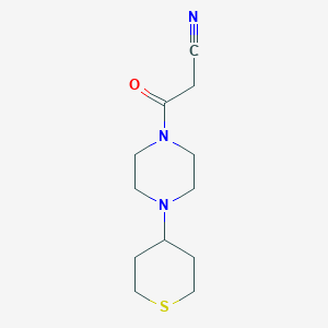 3-oxo-3-(4-(tetrahydro-2H-thiopyran-4-yl)piperazin-1-yl)propanenitrile