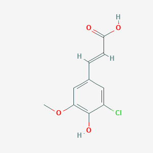 molecular formula C10H9ClO4 B14920094 3-(3-Chloro-4-hydroxy-5-methoxyphenyl)prop-2-enoic acid 