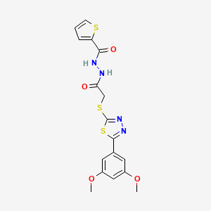 N'-(2-{[5-(3,5-dimethoxyphenyl)-1,3,4-thiadiazol-2-yl]sulfanyl}acetyl)thiophene-2-carbohydrazide