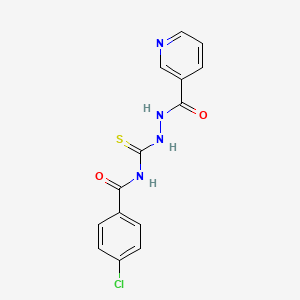 4-chloro-N-{[2-(pyridin-3-ylcarbonyl)hydrazinyl]carbonothioyl}benzamide