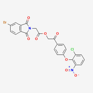 molecular formula C24H14BrClN2O8 B14920124 2-[4-(2-chloro-6-nitrophenoxy)phenyl]-2-oxoethyl (5-bromo-1,3-dioxo-1,3-dihydro-2H-isoindol-2-yl)acetate 