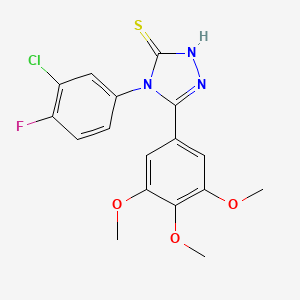 4-(3-chloro-4-fluorophenyl)-5-(3,4,5-trimethoxyphenyl)-4H-1,2,4-triazole-3-thiol