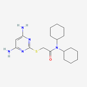 molecular formula C18H29N5OS B14920168 N,N-dicyclohexyl-2-[(4,6-diaminopyrimidin-2-yl)sulfanyl]acetamide 