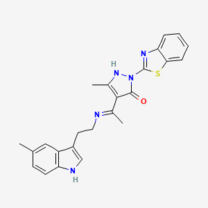 (4Z)-2-(1,3-benzothiazol-2-yl)-5-methyl-4-(1-{[2-(5-methyl-1H-indol-3-yl)ethyl]amino}ethylidene)-2,4-dihydro-3H-pyrazol-3-one