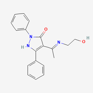 (4Z)-4-{1-[(2-hydroxyethyl)amino]ethylidene}-2,5-diphenyl-2,4-dihydro-3H-pyrazol-3-one