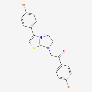 3-(4-Bromophenyl)-7-[2-(4-bromophenyl)-2-oxoethyl]-5,6-dihydroimidazo[2,1-b][1,3]thiazol-7-ium