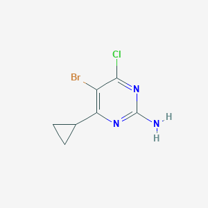 molecular formula C7H7BrClN3 B1492027 5-溴-4-氯-6-环丙基嘧啶-2-胺 CAS No. 1335049-18-7