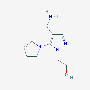 molecular formula C10H14N4O B1492028 2-(4-(aminomethyl)-5-(1H-pyrrol-1-yl)-1H-pyrazol-1-yl)ethan-1-ol CAS No. 2098093-41-3