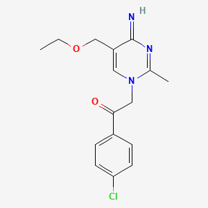 molecular formula C16H18ClN3O2 B14920304 1-(4-chlorophenyl)-2-[5-(ethoxymethyl)-4-imino-2-methylpyrimidin-1(4H)-yl]ethanone 